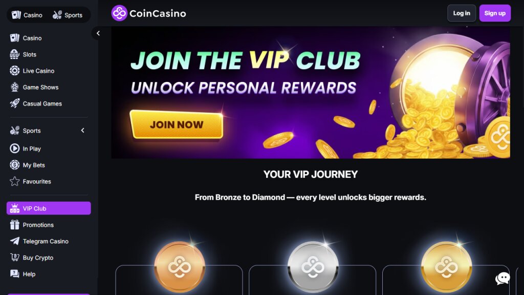 screenshot van coin casino bookmaker zonder cruks